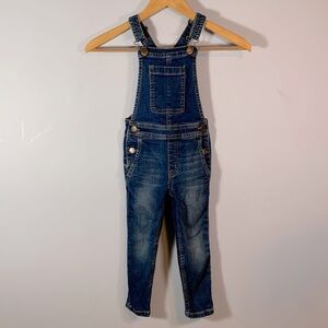 CrewCuts size 4 girls classic blue denim overalls skinny leg